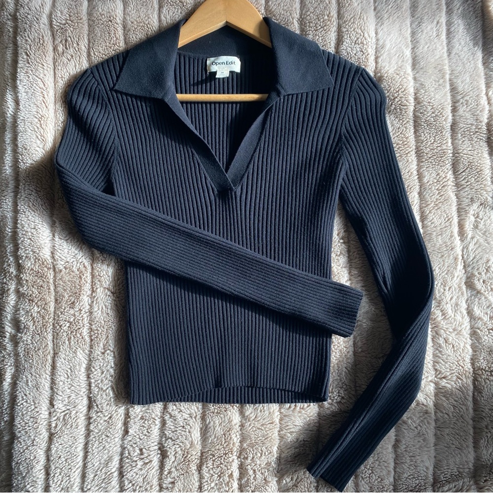 NEW Long Sleeve Black Polo